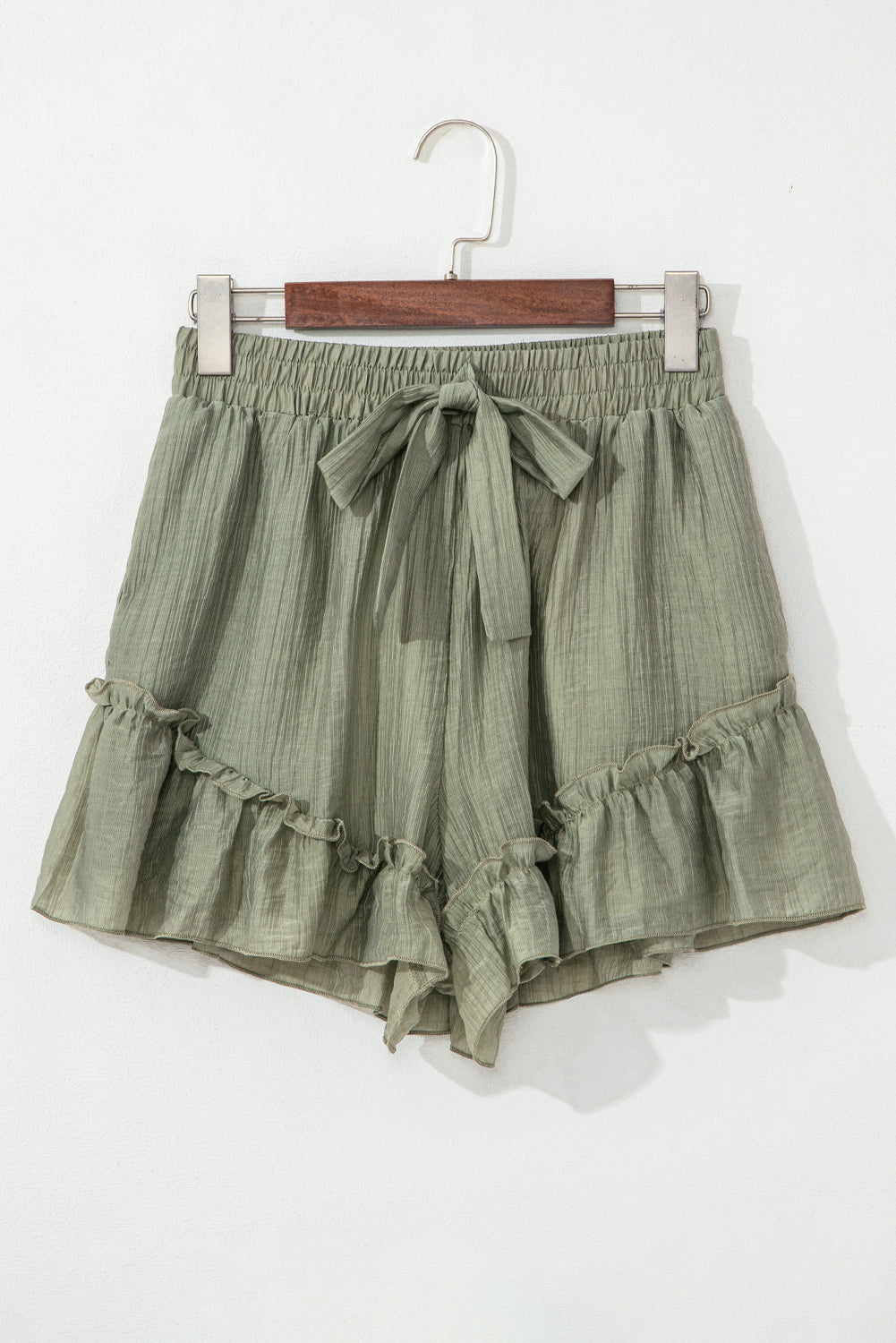 Laurel Green Ruffle Hem Shorts
