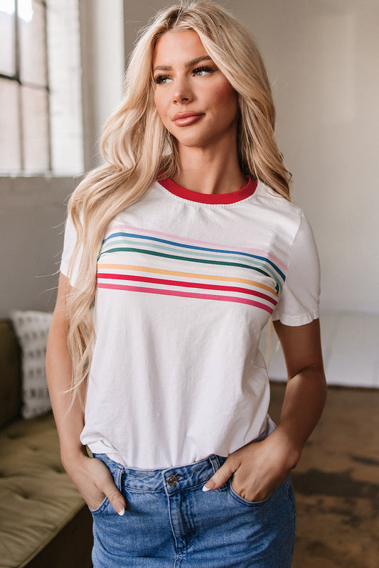 Rainbow Stripe Tee