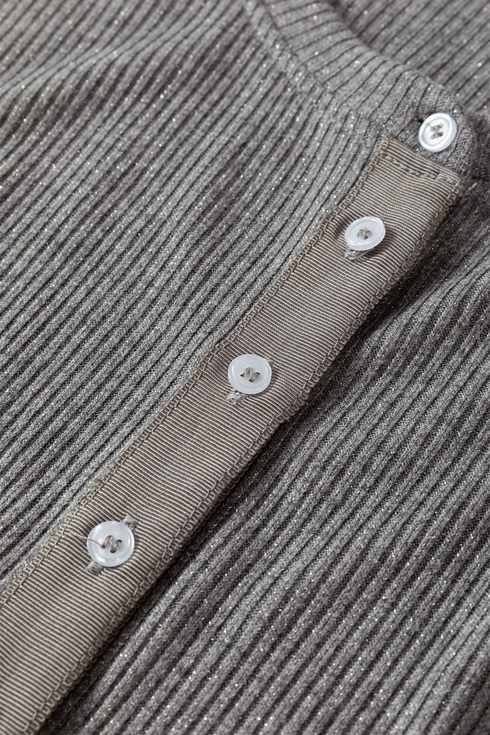 Ribbed Knit Button Down Slim Top