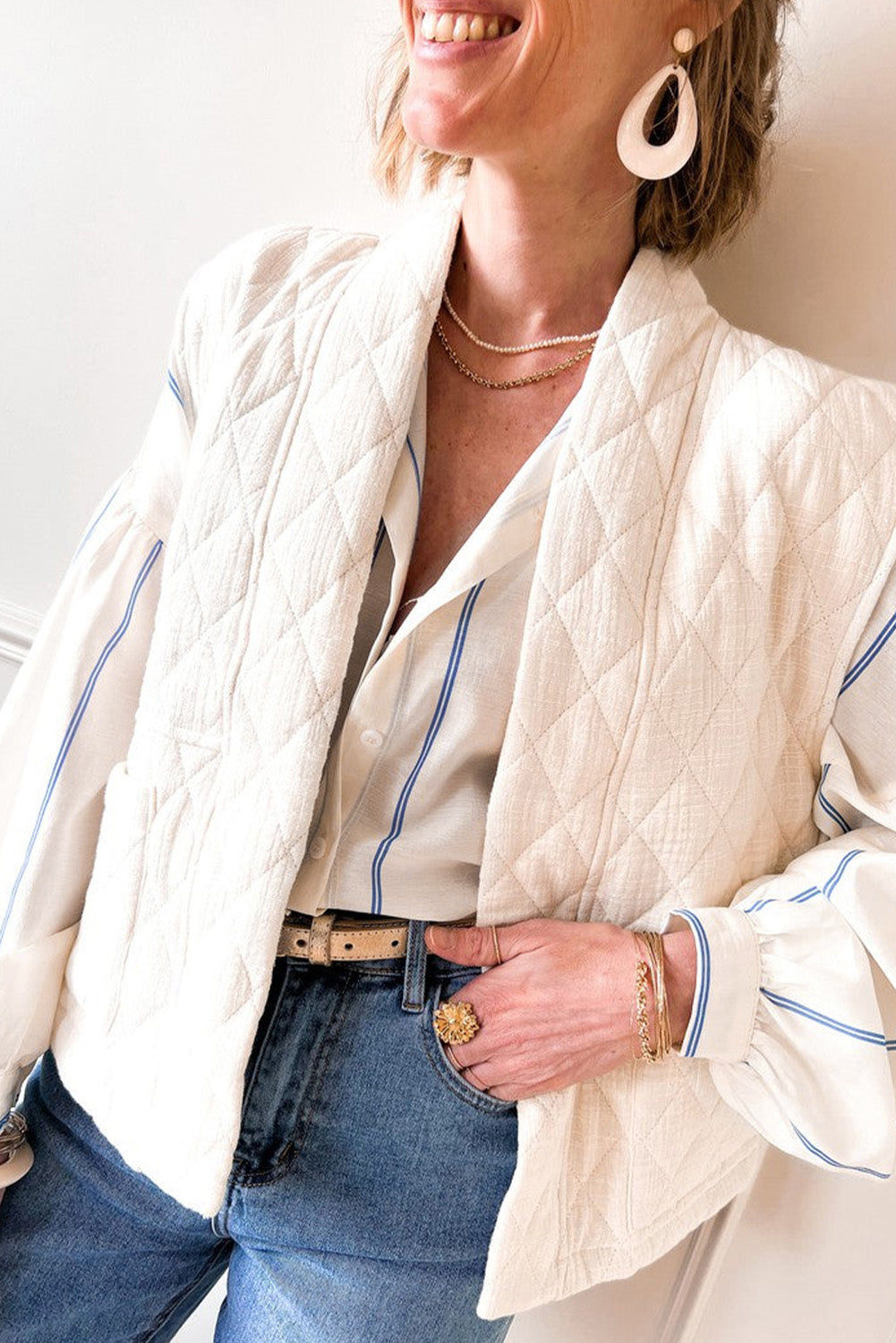 Drop Shoulder Stripe Shirt