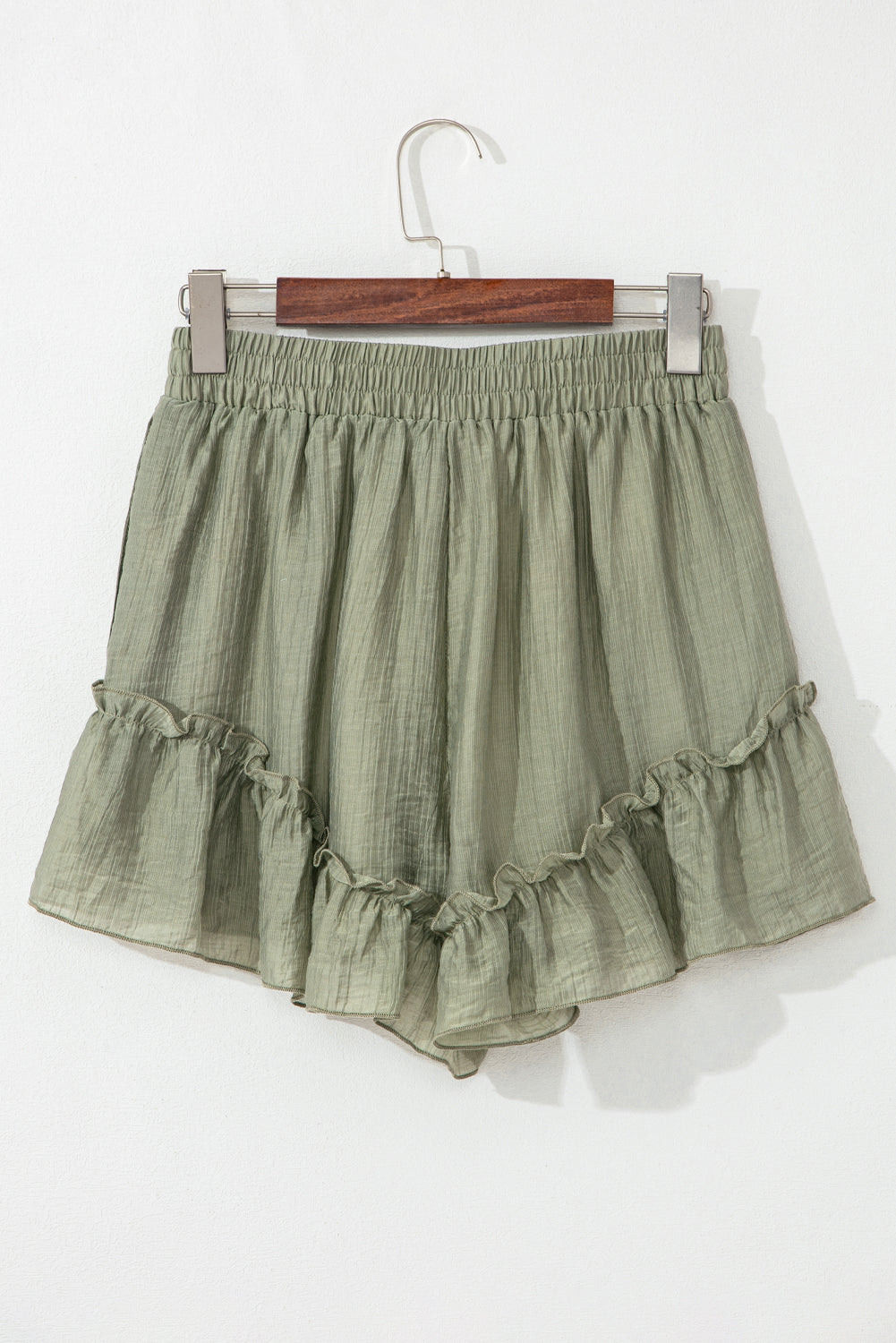 Laurel Green Ruffle Hem Shorts