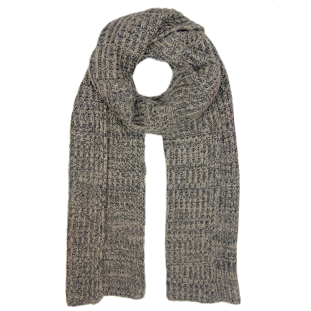 Marled Cocoa Knit Cashmere Scarf-0