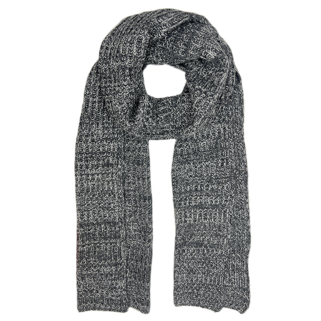 Marled Graphite Knit Cashmere Scarf-0