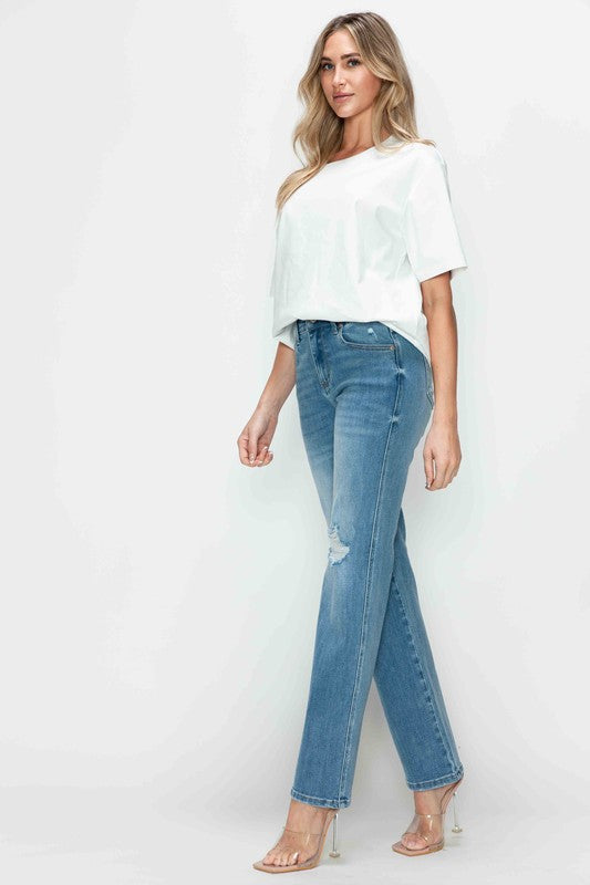 The Christy Jean - Distressed High Rise Straight by bytos
