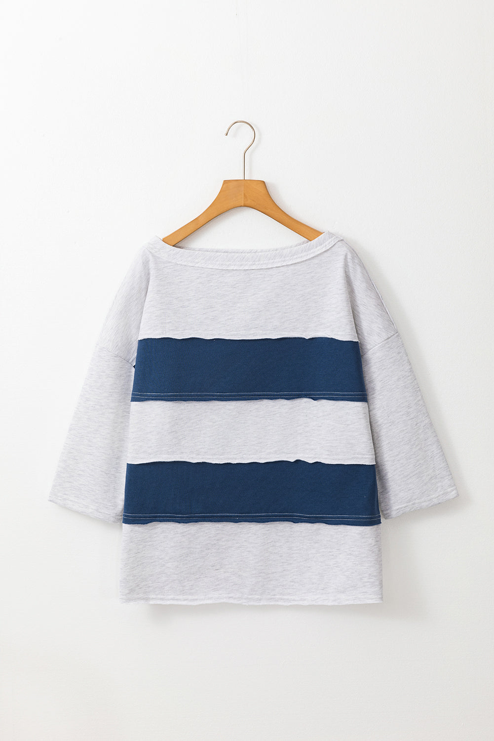 Striped Raw Seam Sweatshirt