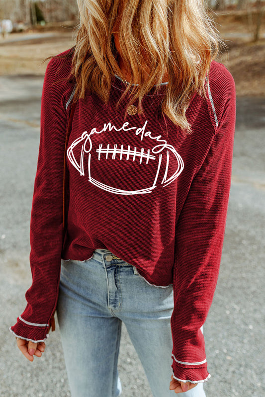 Football Thermal Graphic Knit Top
