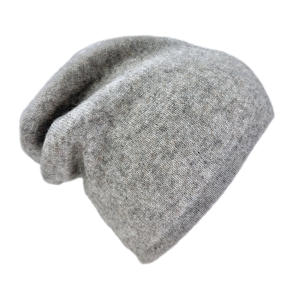 Reversible Cashmere Beanie in Classic Gray
