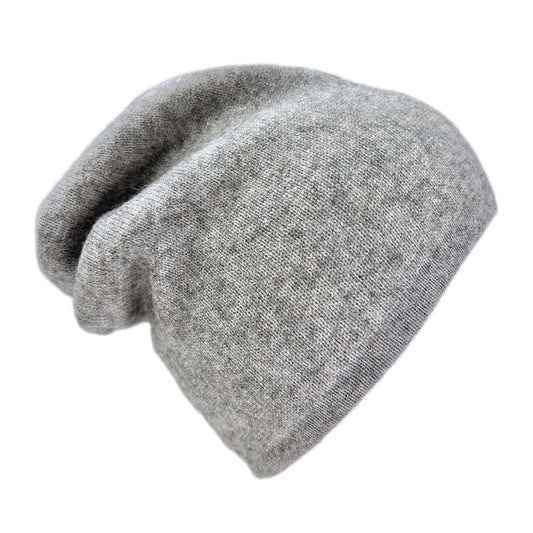 Reversible Cashmere Beanie in Classic Gray