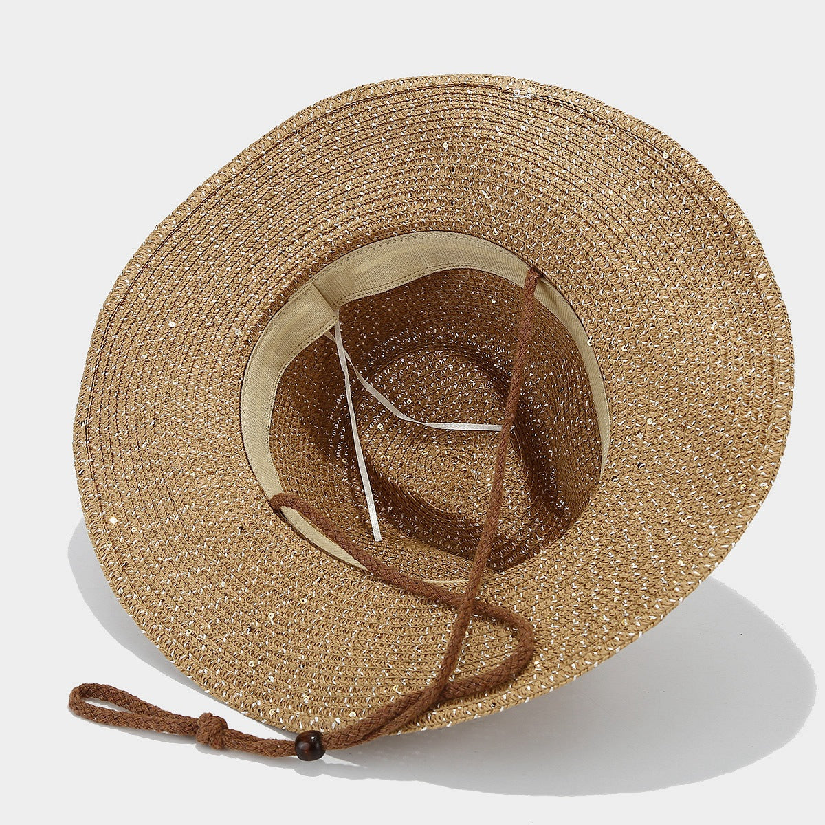 Windproof Panama Sequin & Straw Sun Hat in multiple colors