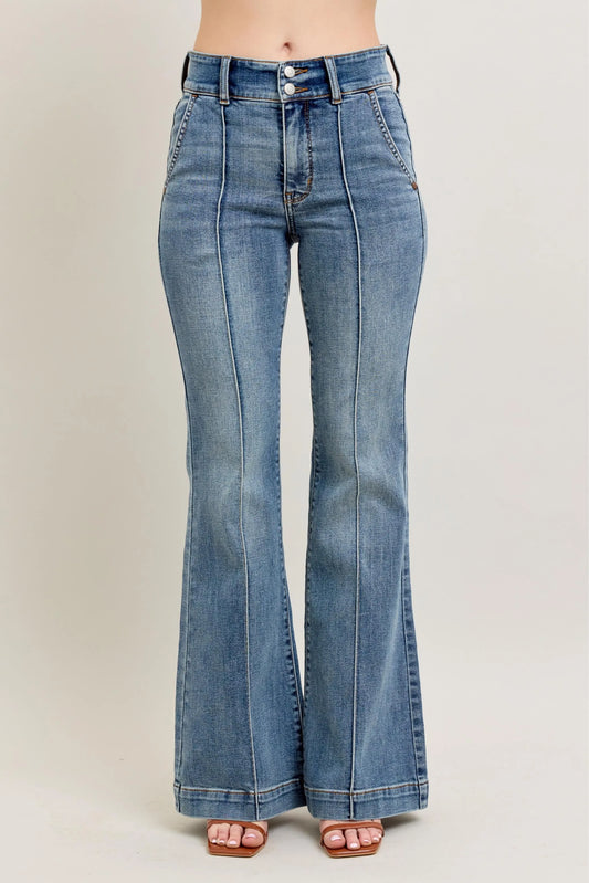 Judy Blue Full Size High-Waist Flare Denim Jeans with Front Seam Detail Plus Size-1