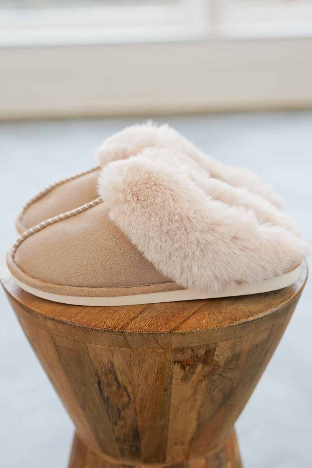 Faux Suede & Plush Slippers