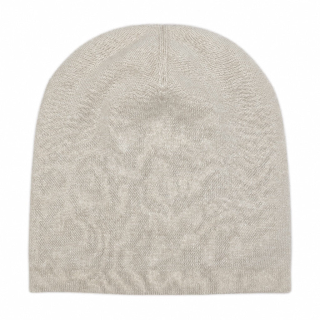 Reversible Cashmere Beanie in Sandstone