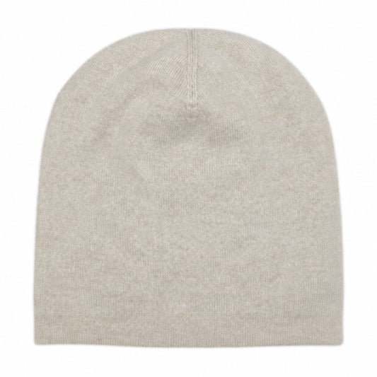 Reversible Cashmere Beanie in Sandstone