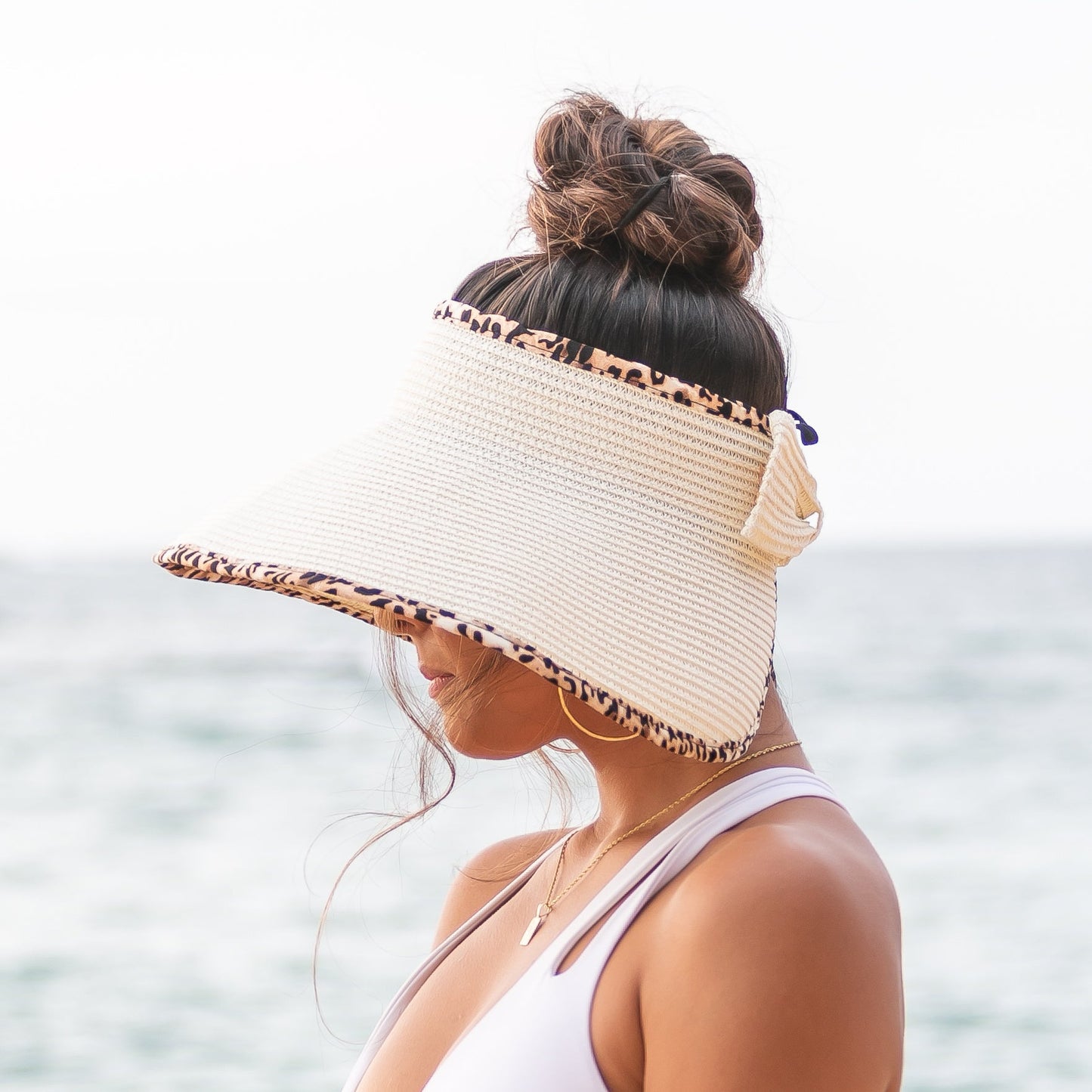 Foldable Leopard Trim Visors in multiple colors