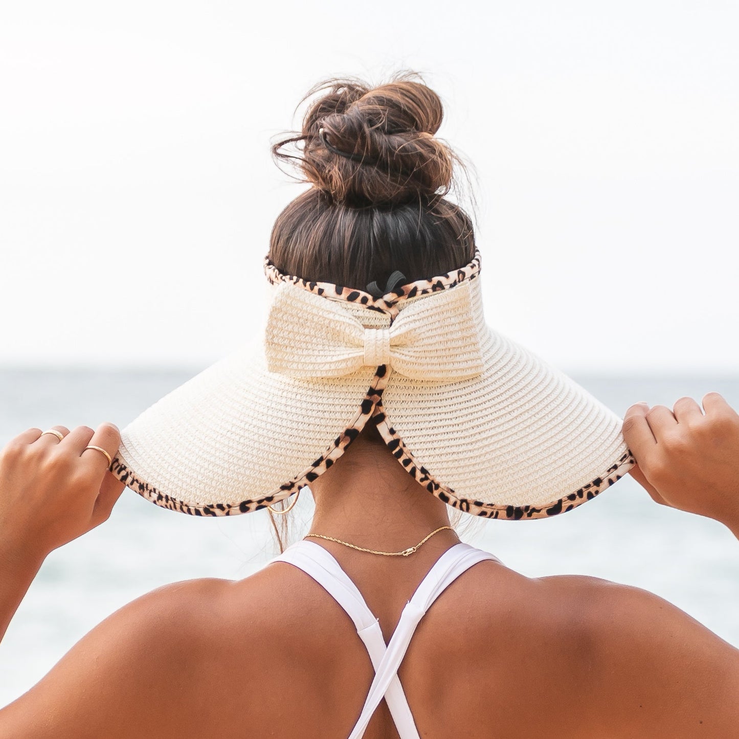 Foldable Leopard Trim Visors in multiple colors