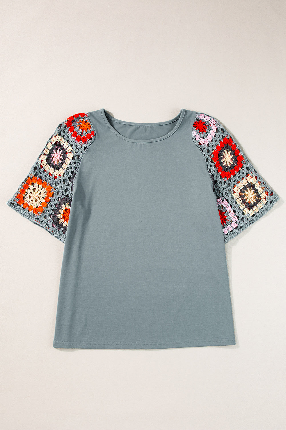 Crochet Short Sleeve Blouse