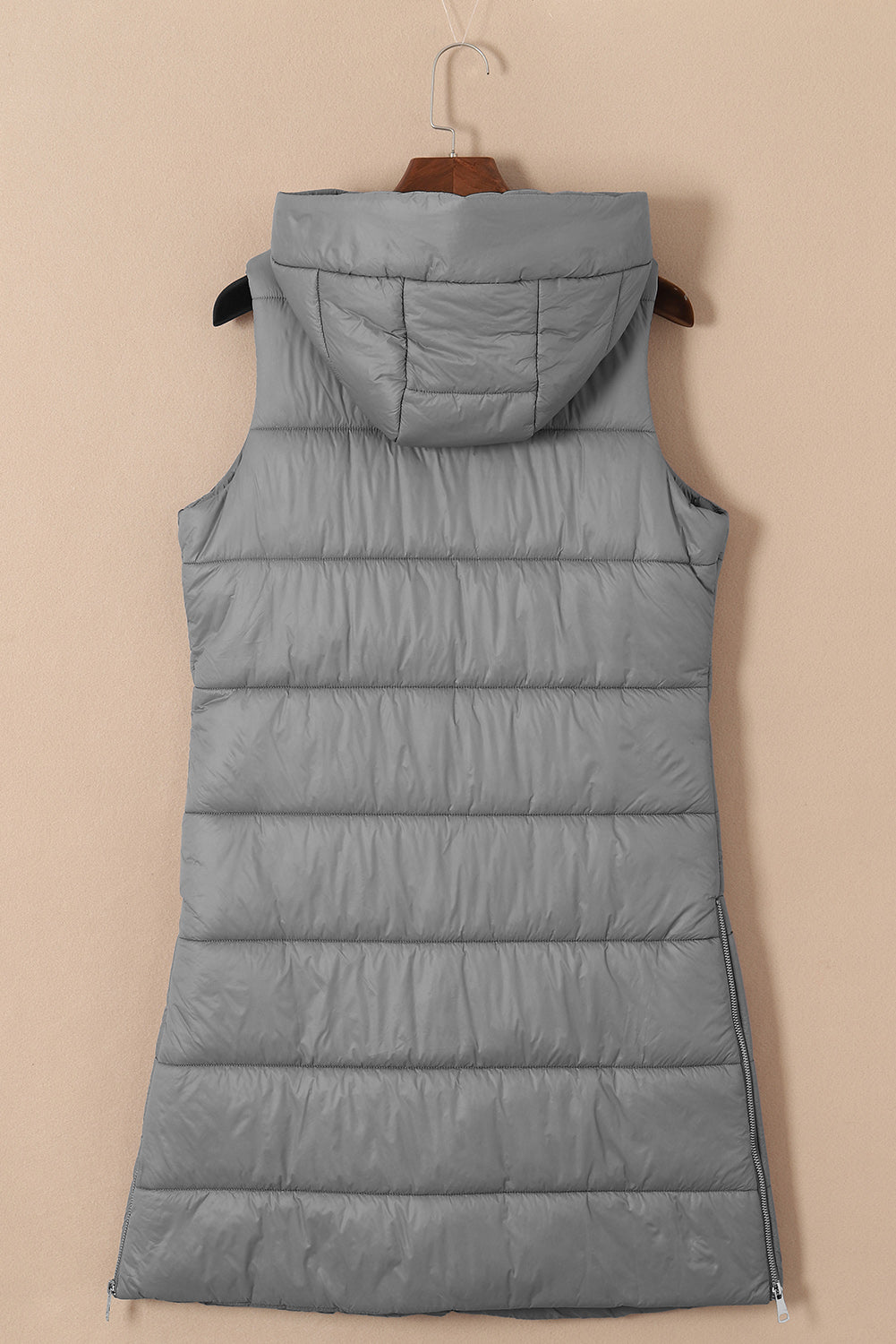 Hooded Long Quilted Vest