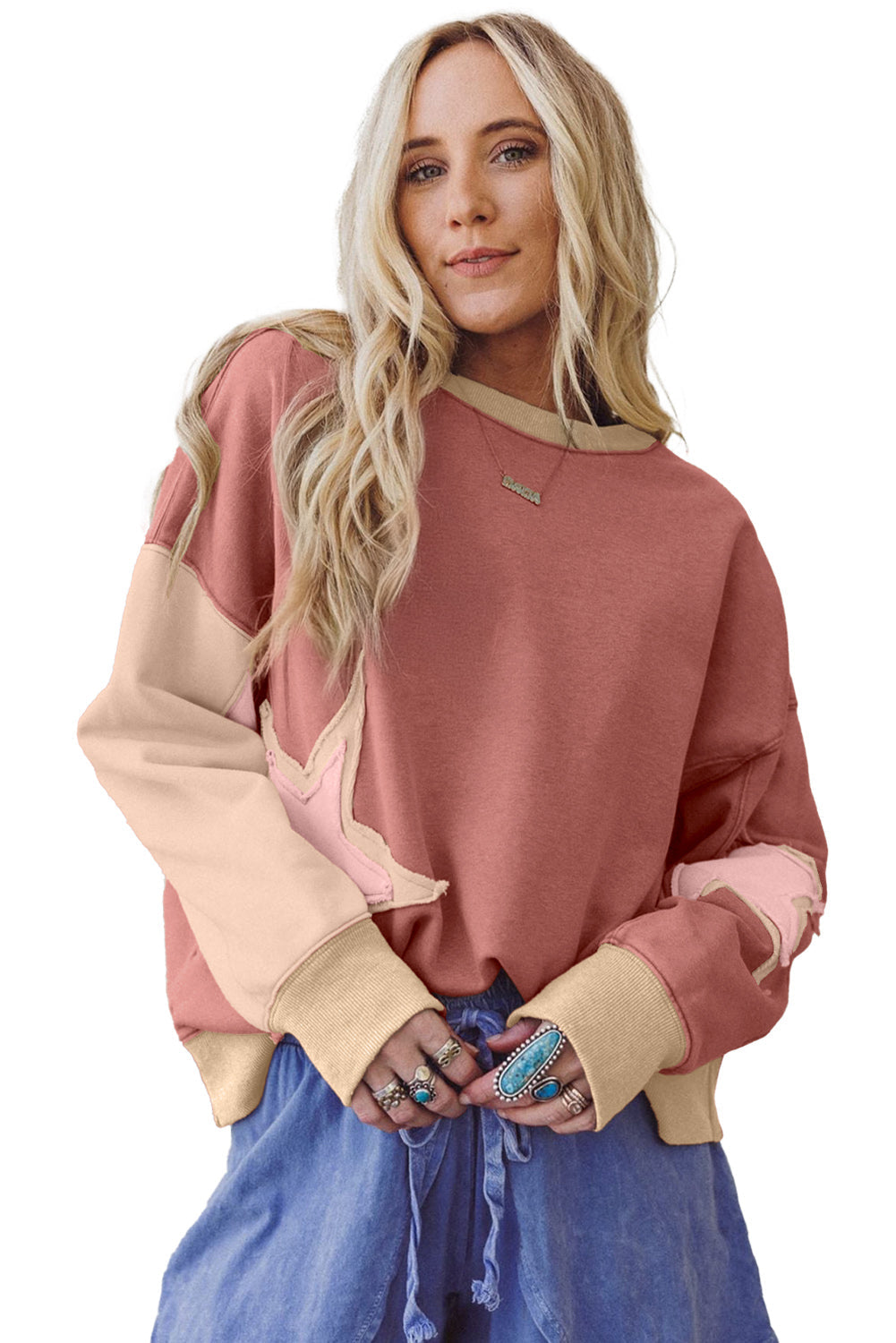Star Patchwork Sweatshirt in multiple colors
