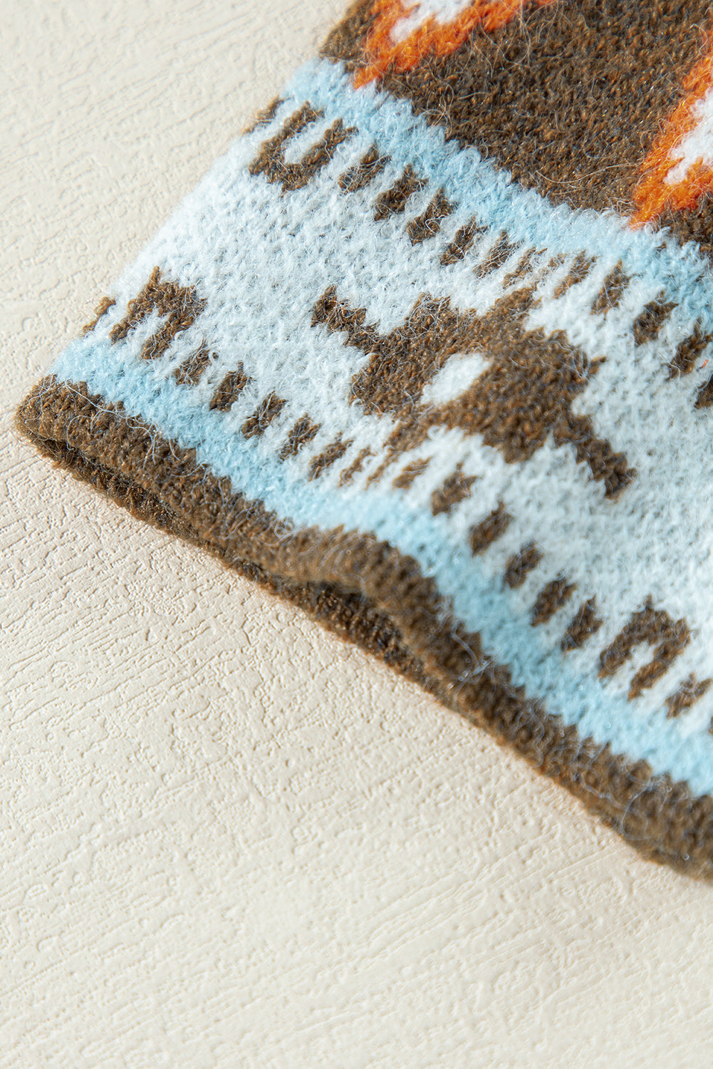 Aztec Knitted Cardigan in brown and khaki