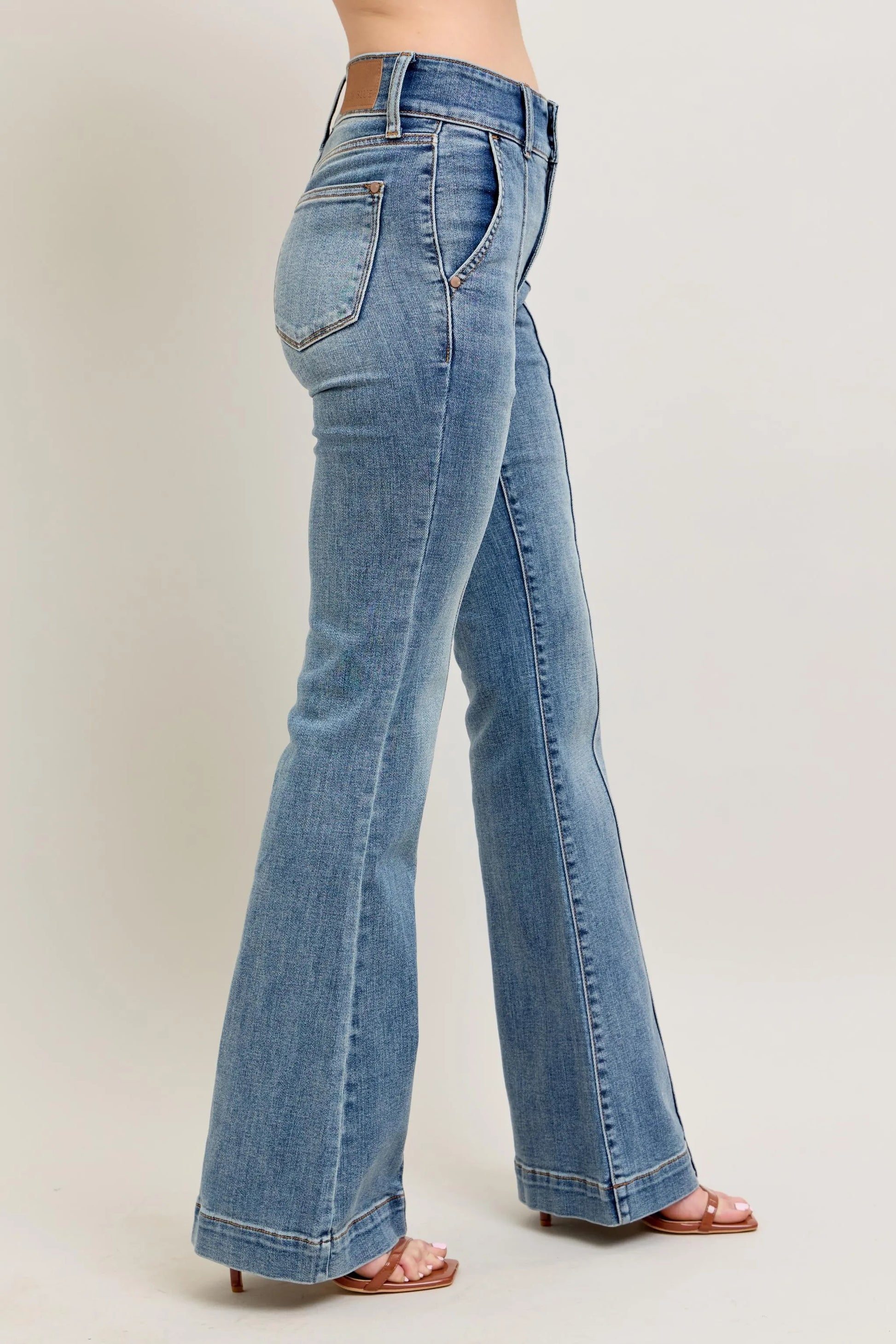 Judy Blue Full Size High-Waist Flare Denim Jeans with Front Seam Detail Plus Size-2
