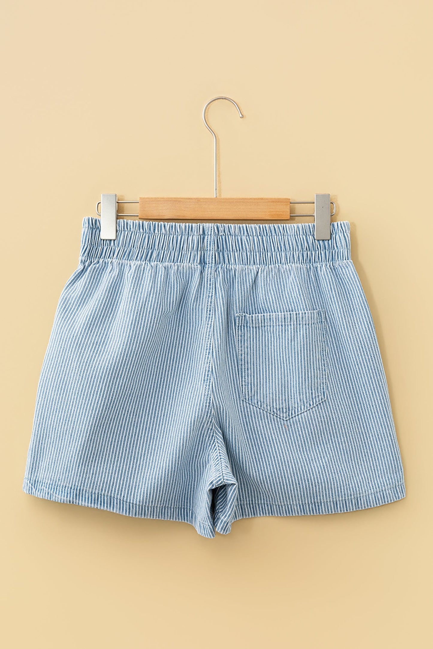 Honey Elastic Waist Shorts in sky blue
