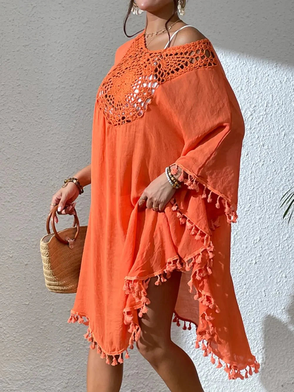 Tassel Cutout Cover-Up in multiple colors
