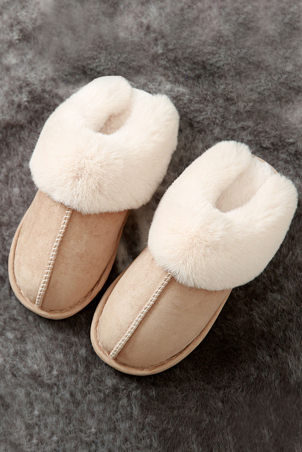 Faux Suede & Plush Slippers