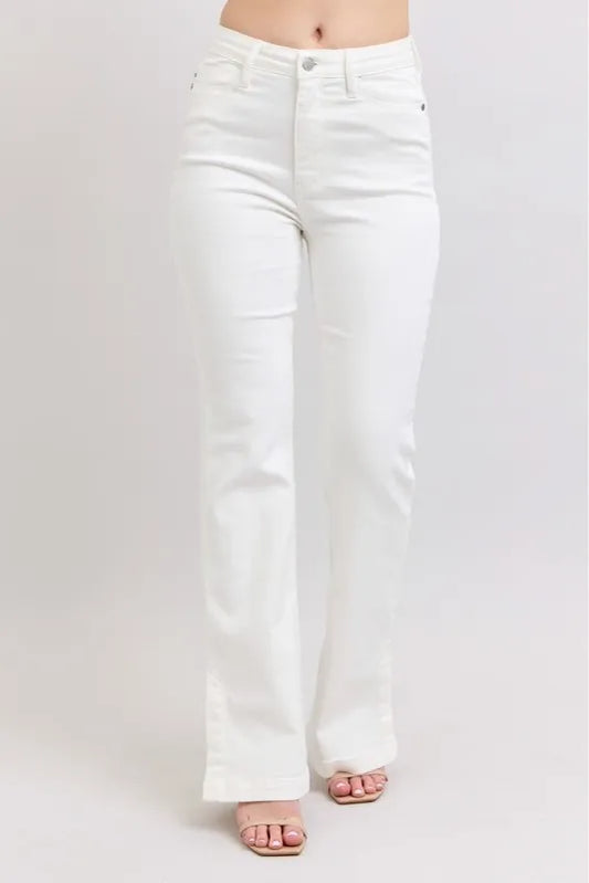 Judy Blue Full Size High Waist Side Slit Slim Bootcut Jeans Plus Size-0