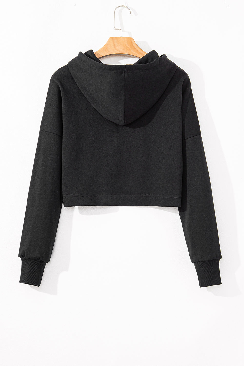 Drawstring Cropped Hoodie