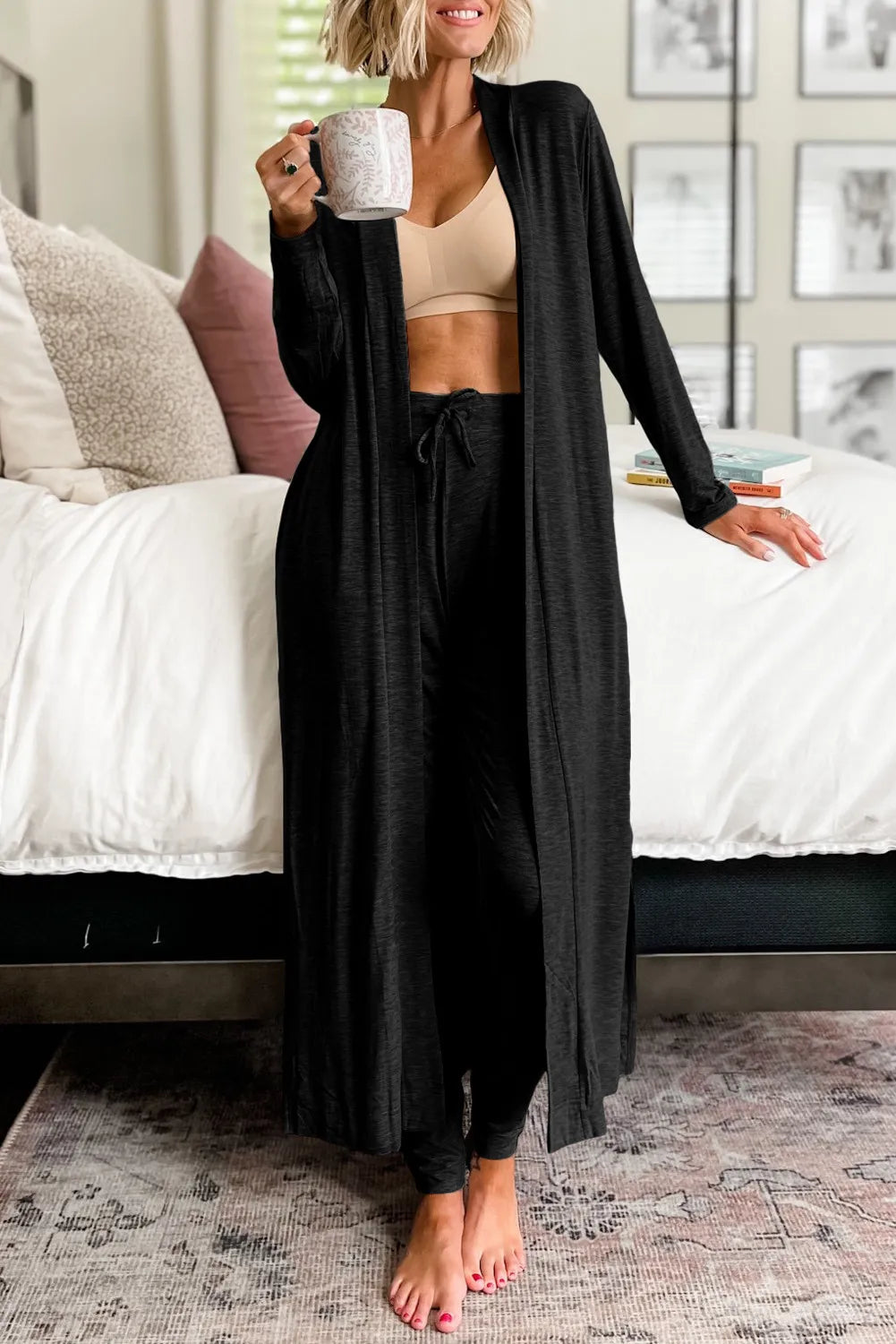 Mara Long Cardigan and Pants Lounge Set in multiple colors