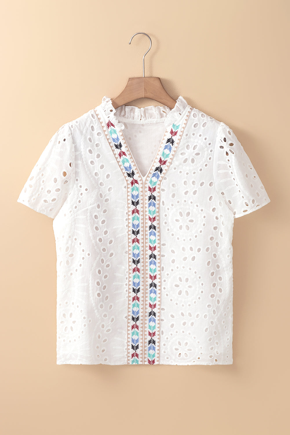 Geometric Embroidered Blouse