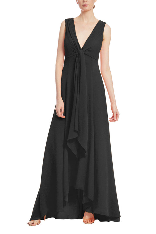 Badgley Mischka Front Knot Georgette Gown