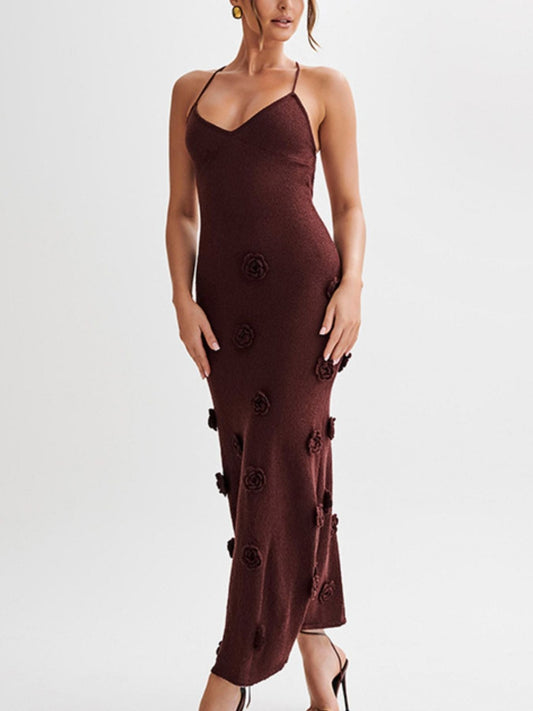 Floral Appliqué Knit Cover Up/Dress in multiple colors