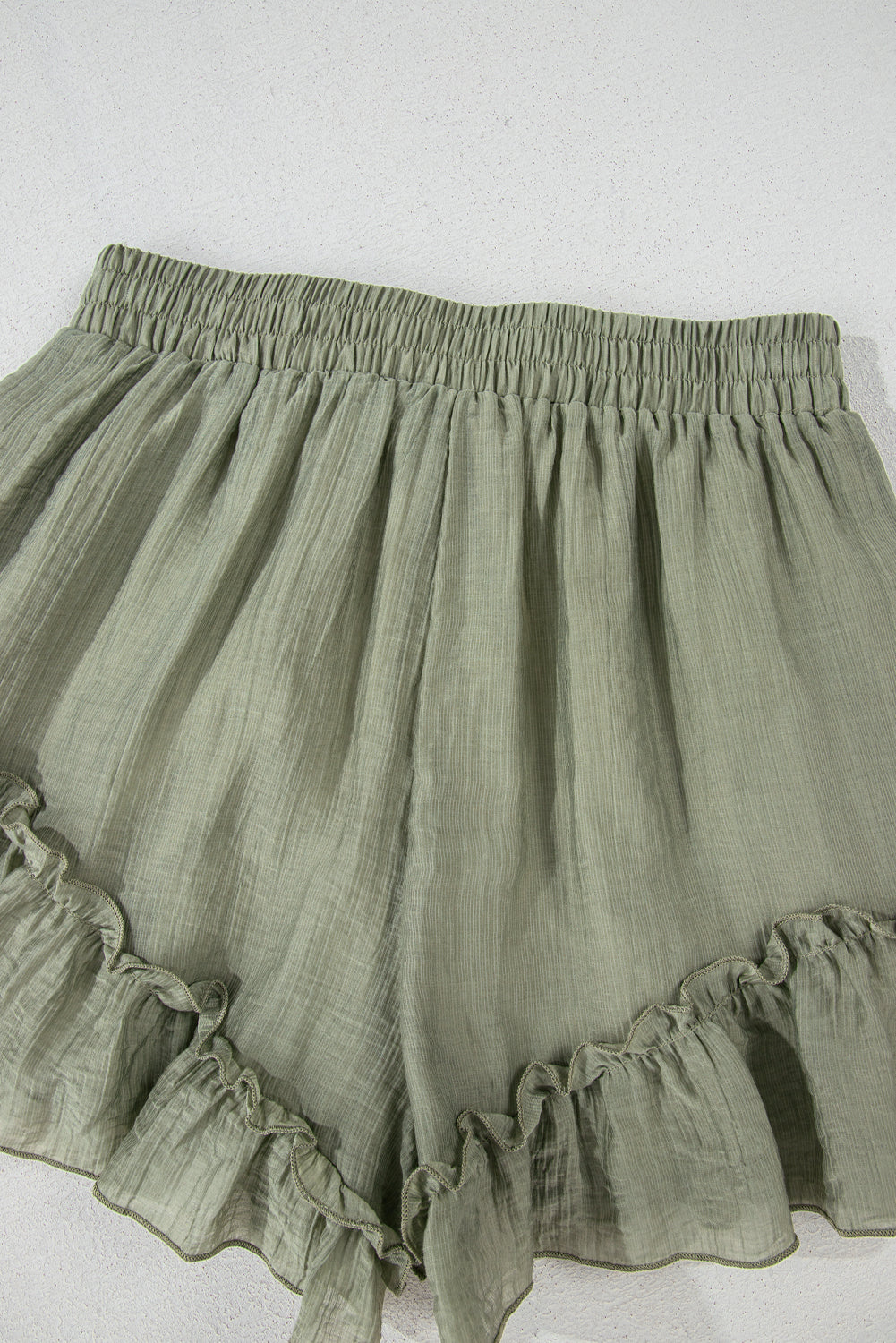 Laurel Green Ruffle Hem Shorts