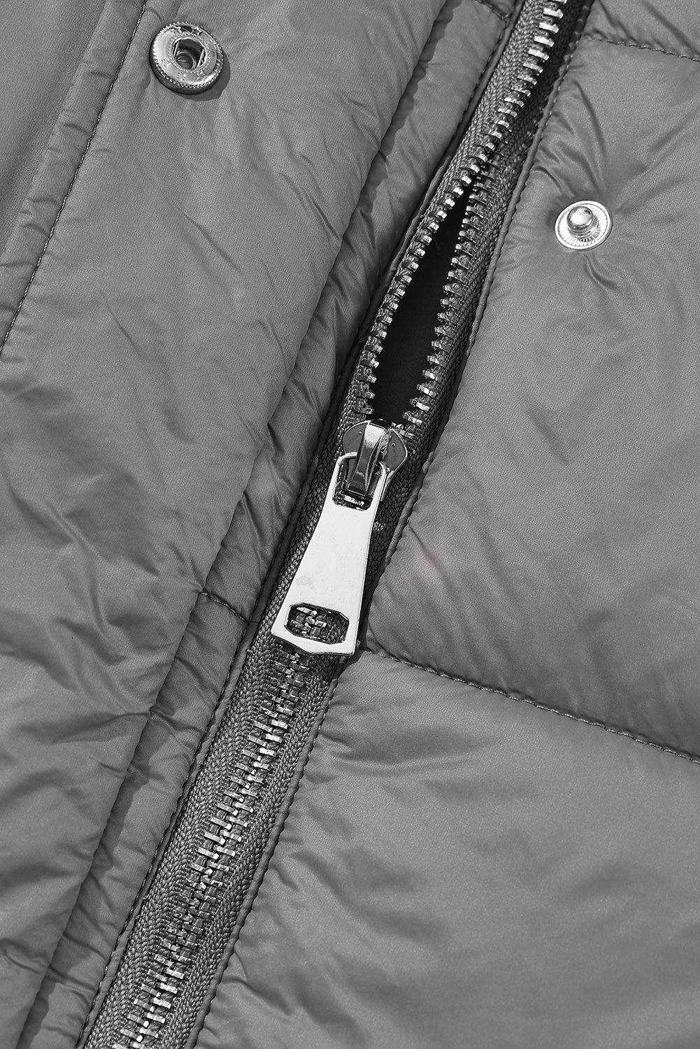 Hooded Long Quilted Vest
