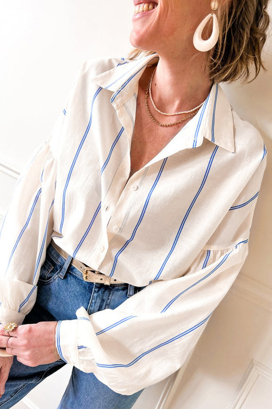 Drop Shoulder Stripe Shirt