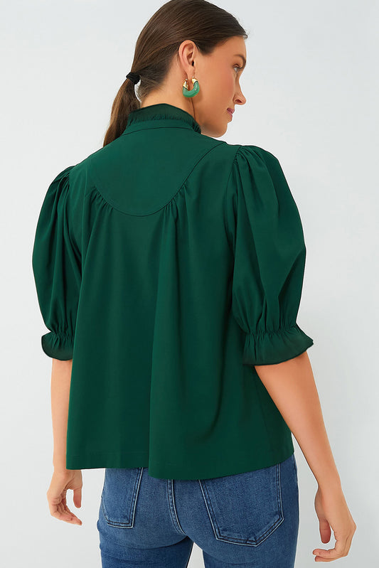 Elegant Button Collar Blouse*