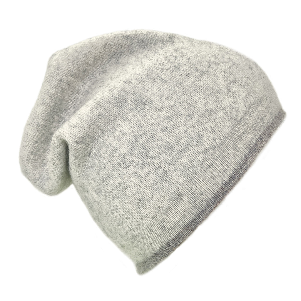 Reversible Cashmere Beanie in Classic Gray