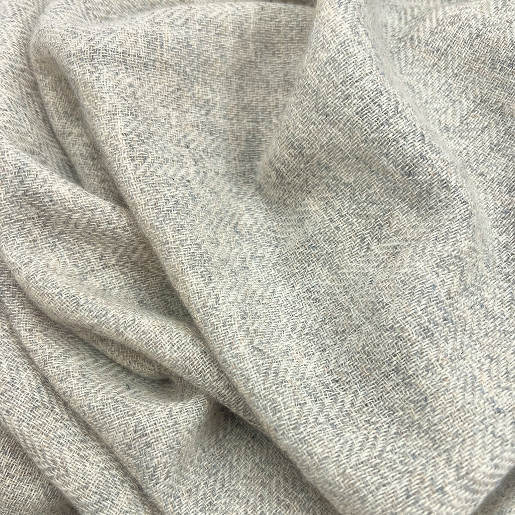 Heather Gray Herringbone Cashmere Scarf-2