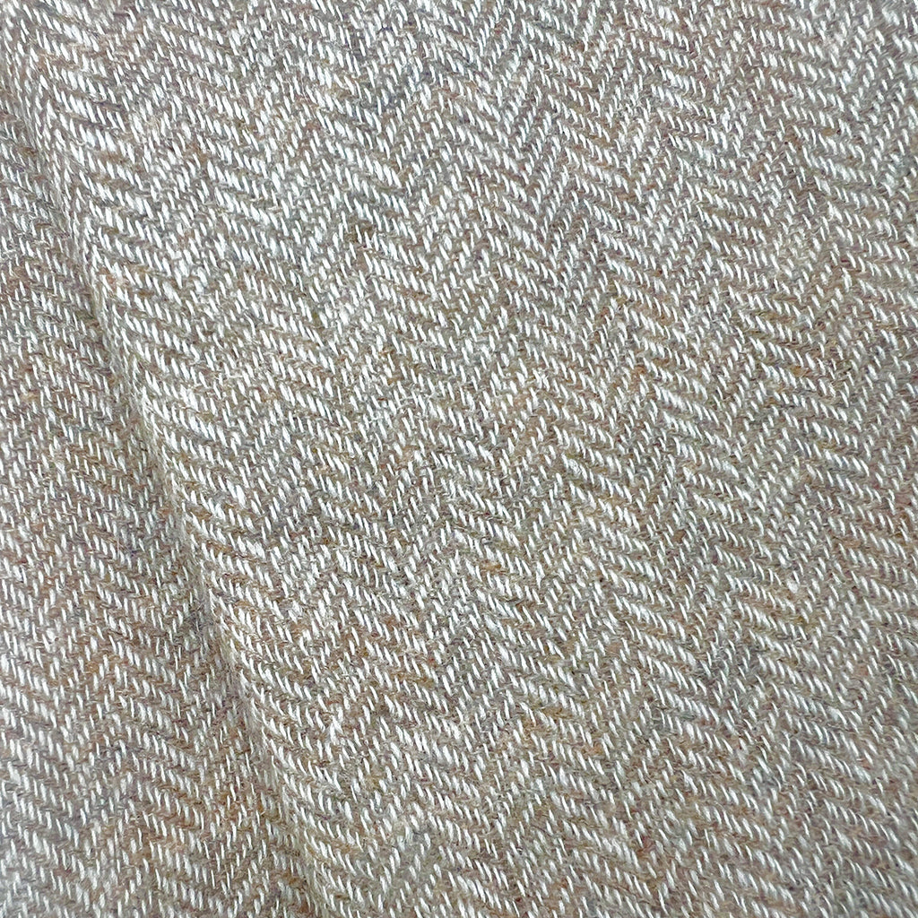Beige Herringbone Cashmere Scarf-2