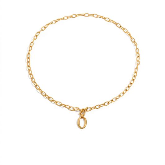 Gold Layered Oval Necklace