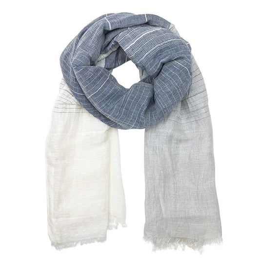 Linen Cotton Blend Wrap Scarf in multiple colors