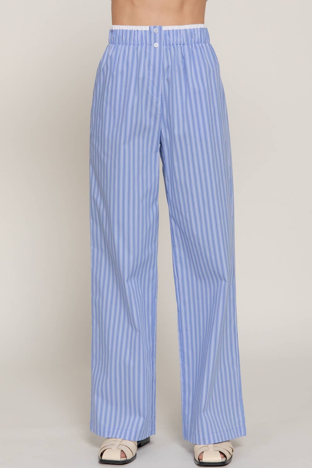 Lounge Line Boxer Pants in blue and brown