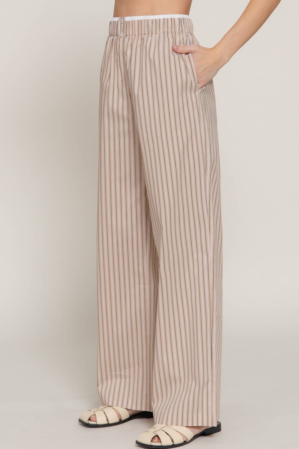 Lounge Line Boxer Pants in blue and brown