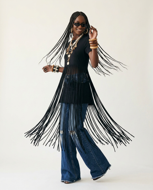 Wild Heart Fringe Cotton T-Shirt