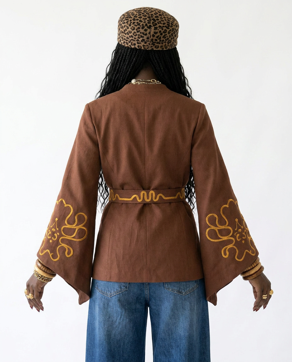 Embroidered Oversized Blazer
