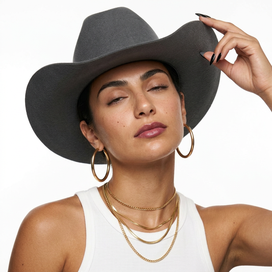 Wool Cowboy Hat in mist gray