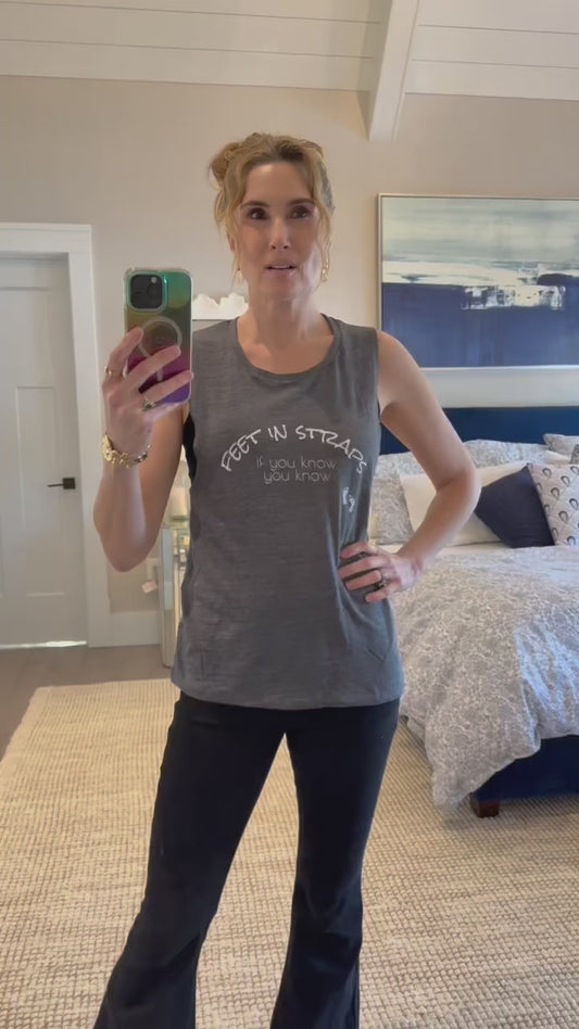 Feet in Straps BC Tank - white font in multiple colors