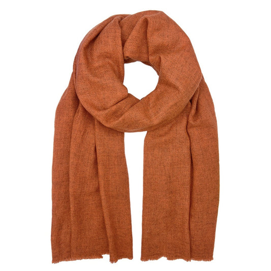Terracotta Handloom Cashmere Scarf-0