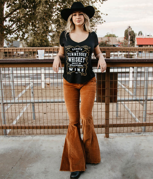 SMOOTH AS TENNESSEE WHISKEY SHORT SLEEVE V NECK